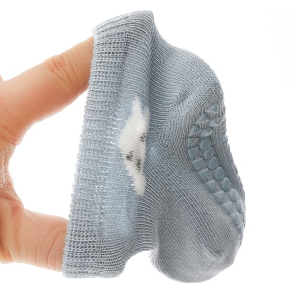 Baby Knäskydd Strumpor Set Mjuk Bomull Förhindra Halkpunkter Krypande Knä Fotskydd Blå L 2-4 År Gammal
