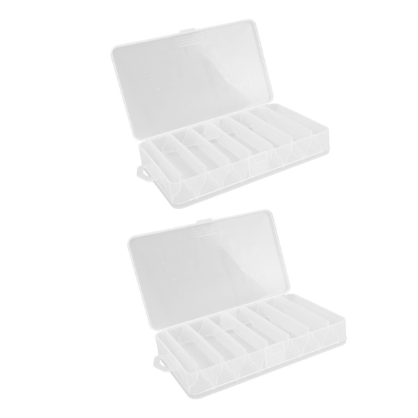 2 STK Fiskelokke Grejæske Plast Gennemsigtig Synlig Fiskelokke Agn Blæksprutte Jig Kroge Tilbehør Opbevaringskasse Container til Udendørs