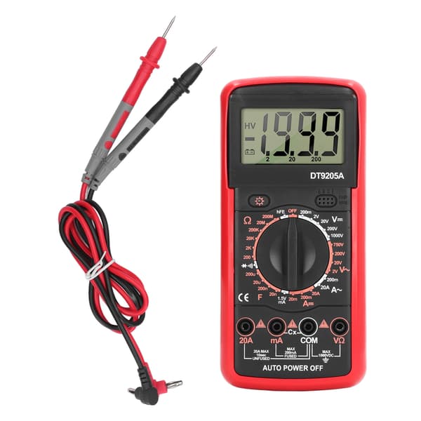 Smart digitalt multimeter LCD-skjerm multifunksjonell kretsdeteksjonsmåler for husholdning, rød