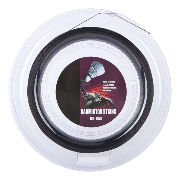 0,72 mm 200 m Badmintonketcherstreng Nylon Badmintontræningsketcher String Line BX 650 Sort