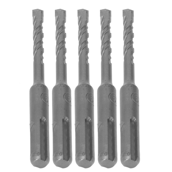 5 stk roterende hammerbor med hardmetallspiss, spiral 2 fløyter, slagbor for murstein 110 mm 6 mm/0,24 tommer åpen diameter