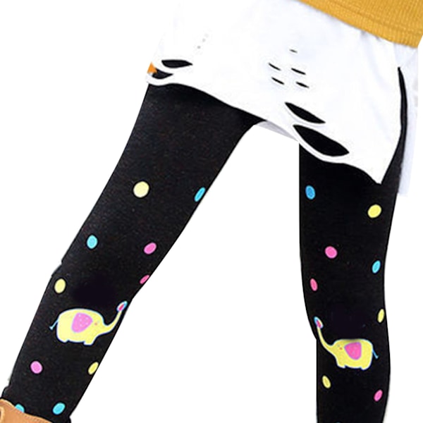 Flickor Leggings Varma Tjocka Hudvänliga Cartoon Print Över Häl Barn Tights Byxor för Höst Vinter L (Rekommenderad Höjd 130‑150cm / 51.2‑59.1in)