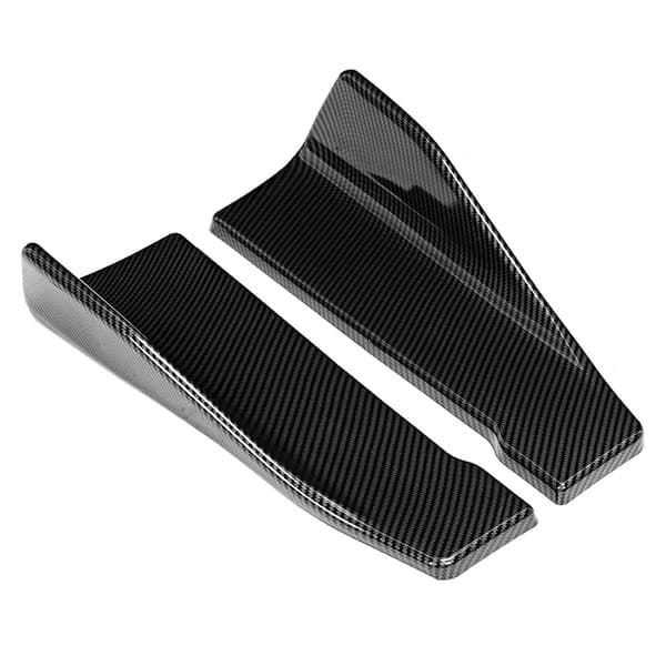 35 cm Karbonfiber Auto Universal Sideskjørt Bakre Støtfanger Leppe Splitter Winglet Forkle