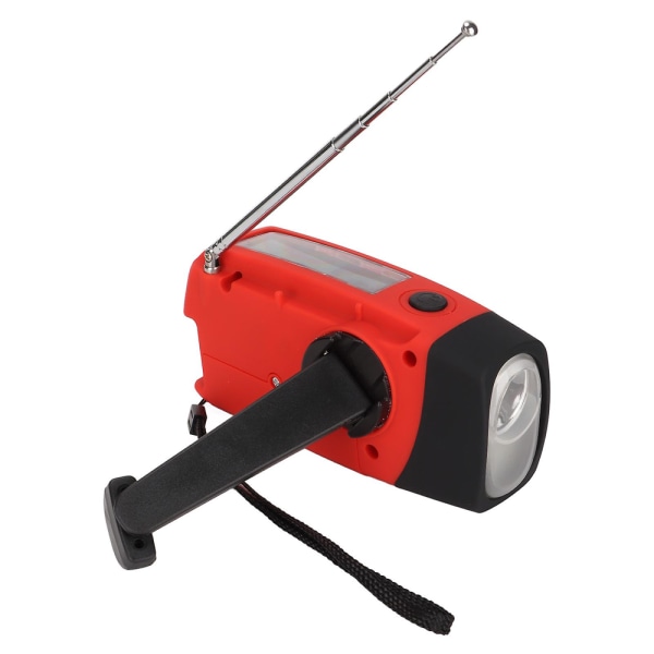 Orange multifunktionskortradio, mini ficklampa nödradio, solcellshandvevradio