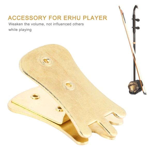 Metal Mute Musical Instruments Bärbar tillbehör för Erhu KaO hu ChunG hu (Golden)