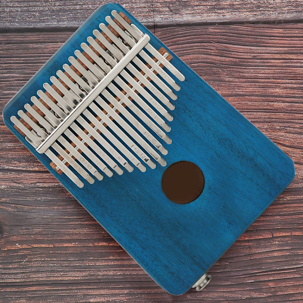 17 Keys Kalimba Mahogany EQ Thumb Piano Indbygget pickup med bæretaske - Rensdyr HornBlue