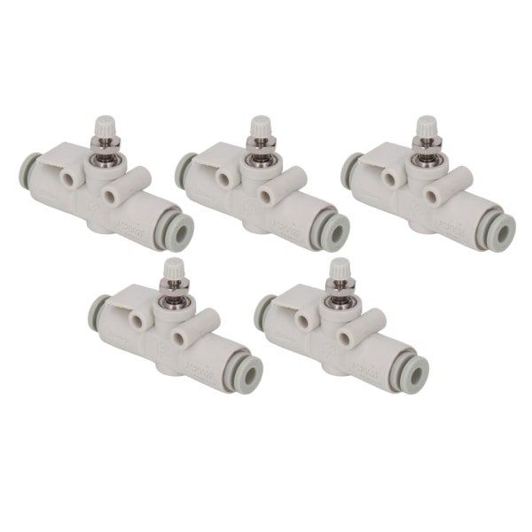 5 stk. gasspjæld lige igennem PVC reguleringsventil pneumatiske fittings til 4 mm rørdiameter