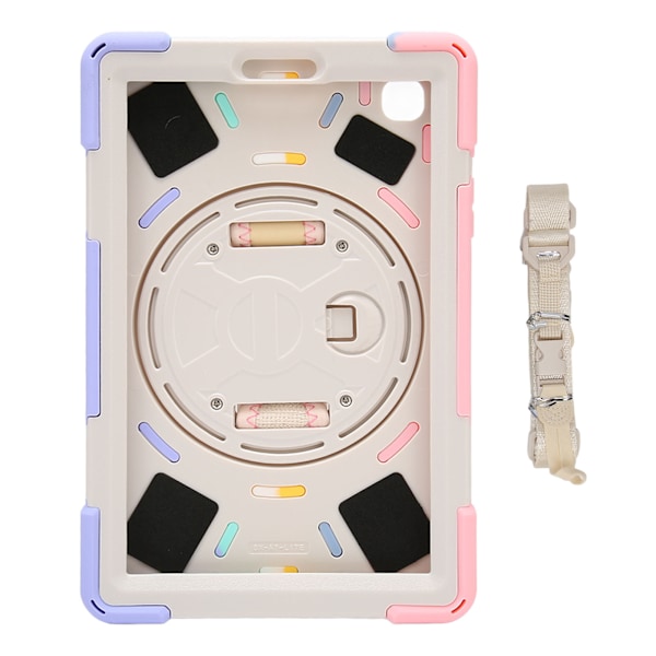 Tablettveske med Fallbeskyttelse, Robust Veske med Håndstropp, Stativ og Skulderstropp for Galaxy A7 Lite T220 T225 8,7 tommer Fargerik Rosa
