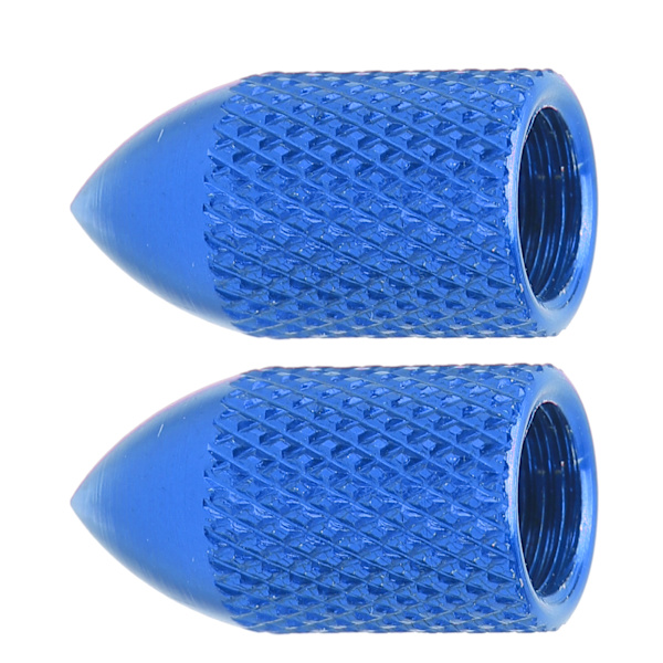 2 stk Schrader ventilhætter Aluminiumslegering Schrader cykelventil Støvdæksler Cykeldækhætter Blå