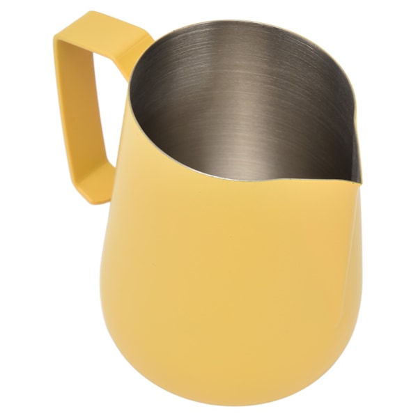 Mjölkskummare Pitcher Tjockare Skummare Kopp 450ml med Spetsig Pip för Kaffemaskin CafeGul