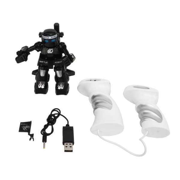 2,4G fjernbetjening Robotlegetøj RC Robot med Battle Mode Fødselsdagsgave til børn Sort