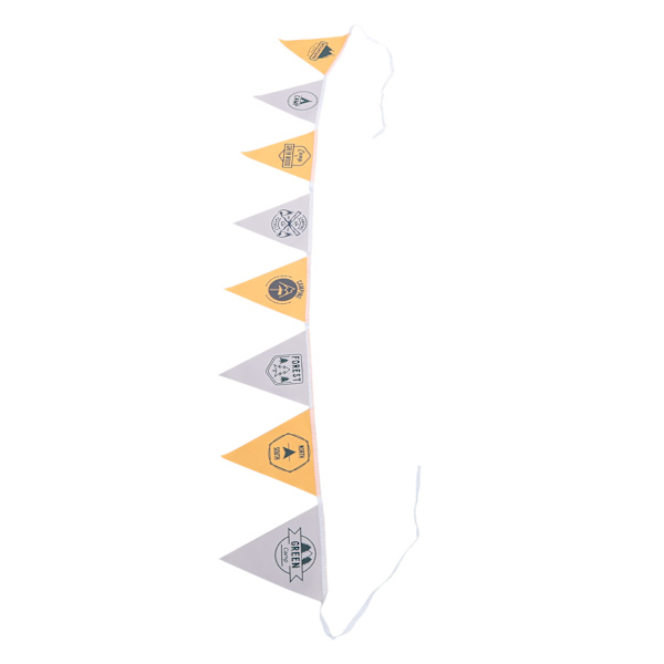 Vimpel Banner Flerfärgad Hängande Slitstark Utomhus Triangel Flagga för Utomhus Trädgårdsdekoration Orange Vit