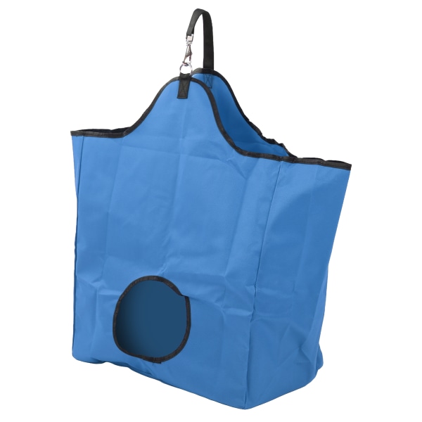 Hay Bag 600D Oxford Cloth Stor kapasitet sammenleggbar hestematerhalmpose med krok for utendørs blå