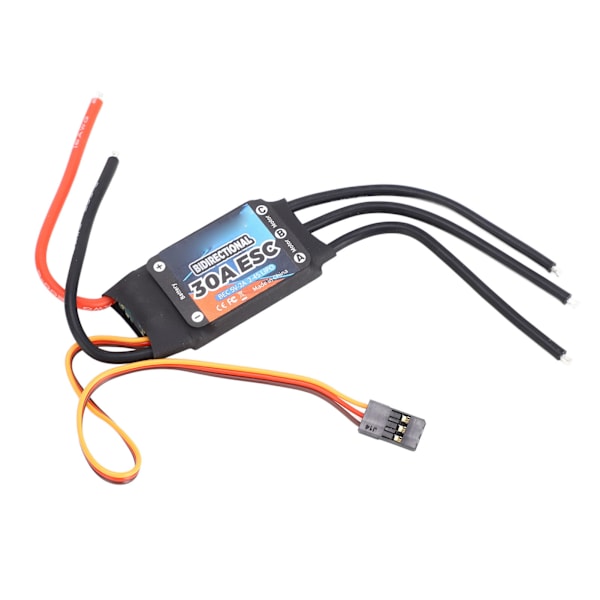 GTSKYTENRC Bidirektionell 30A Borstlös ESC Elektrisk Hastighetsregulator för RC Bil Båt Undervattenpropeller
