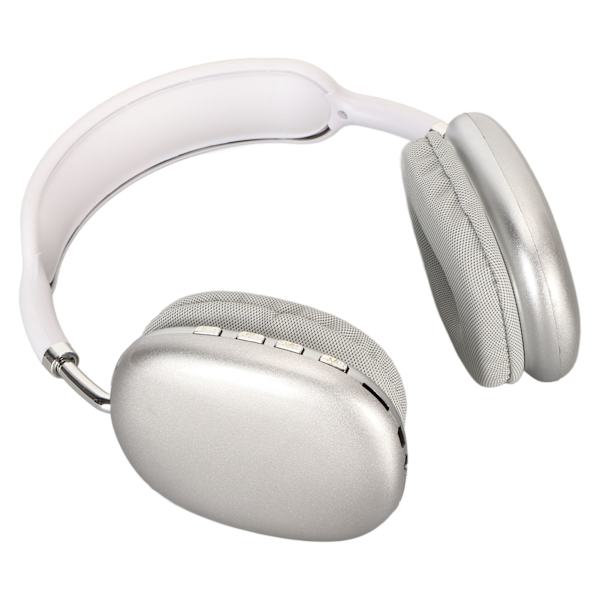 Bluetooth Hodetelefon HiFi Deep Bass Innebygd mikrofonstøtte Minnekort Trådløst headset for Running Travel White