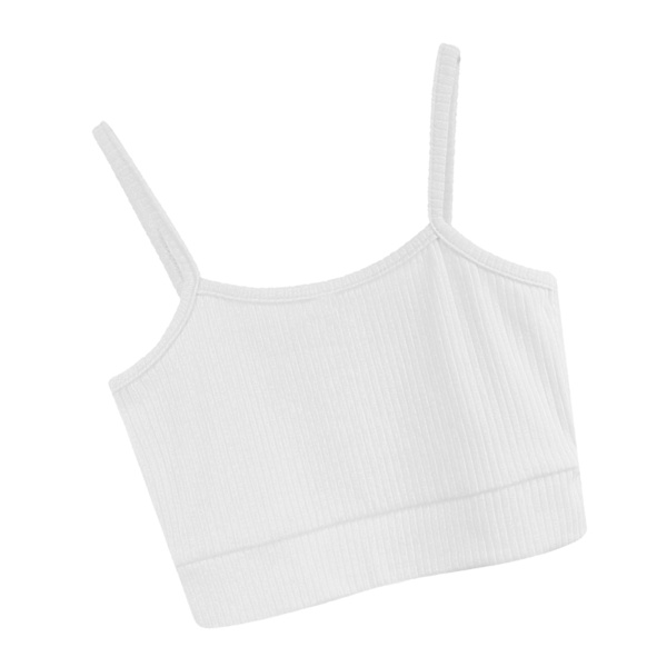 Tanktopp for kvinner, ermeløs spaghettistropp, smal passform, avslappet camisole for vår og sommer, hvit, fri størrelse (40‑60 kg)