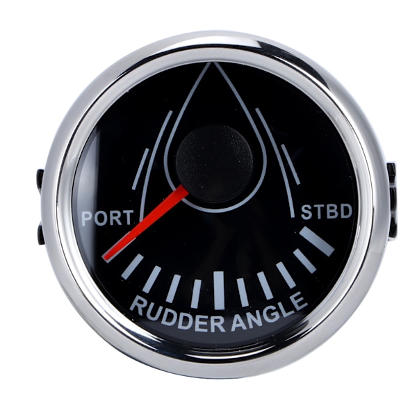 52mm Universal Båtrorkvinkelindikator 0-190ohm Signal med Rorkänsla 9-32V Bakgrundsbelysning Mätare för Båt Yacht Svart Urtavla Silverhölje