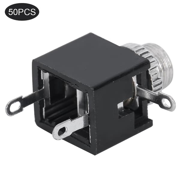 50 STK Lydkontakt Pluggadapter Terminaler Elektrisk Tilbehør DIP 3,5 MM Pin med Mutter