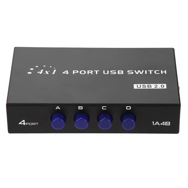2/4 Port USB 2.0 Manuel Delings Switch Switcher Boks til PC Printer Scanner (4 Port)