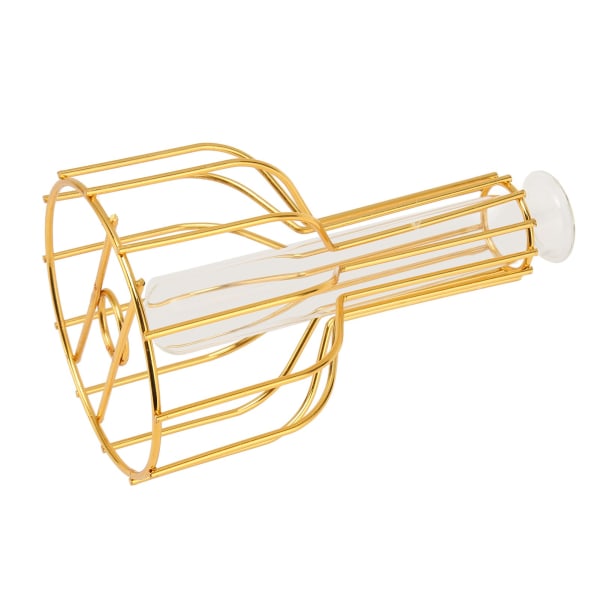 Blomstervas i metall ihålig Modern Elegant gyllene Separat design Klart glas Blomvas prydnad för hemmet