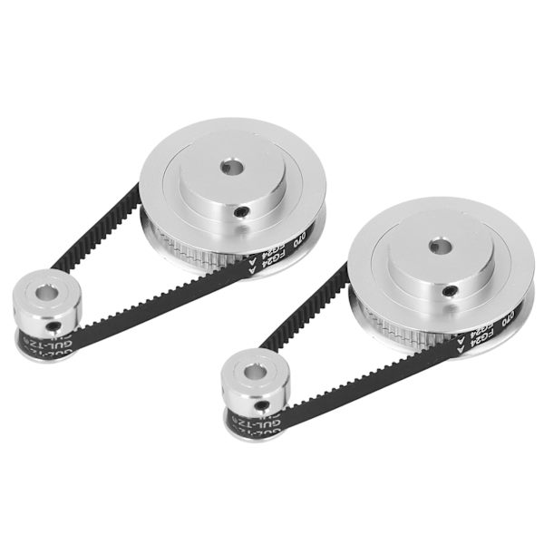 2 set synkronhjul GT2 aluminiumlegering kuggremshjul med 2 st längd 200 mm bredd 6 mm rem 5 mm innerdiameter