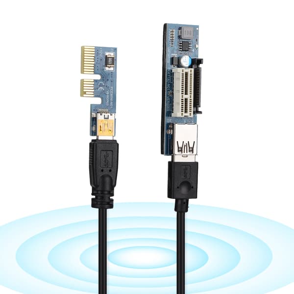 PCI-E 1X jatkokaapeli Riser-kortti Virta USB-jatke 30cm Musta