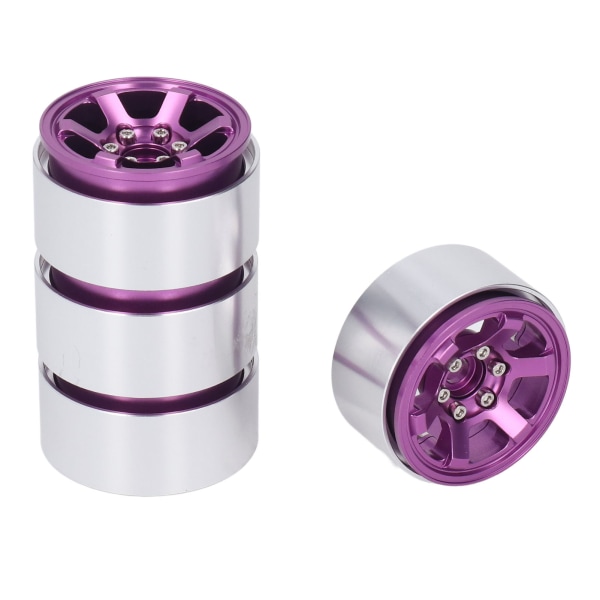 4 ST RC hjulnav set aluminiumlegering CNC RC hjul fälgnav för 1,9 tum däck slitbana lila