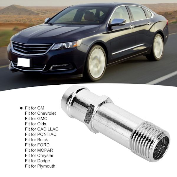 Forkromet stål vandpumpe fitting varmelegeme slange 1/2in NPT til 3/4in Barb SBC BBC Passer til Chevrolet