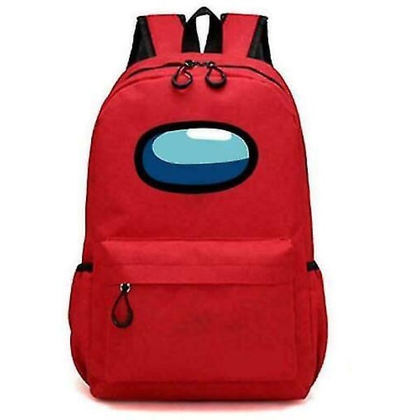 Among Us Game Shoulder Backpack With Chain Bag Reseryggsäck-Röd Red