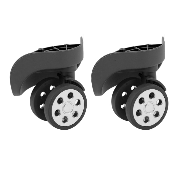 2st Bagagehjul 360 graders roterande tyst antislitage ABS gummi resväska hjul med skruvar för utbyte reparation svart