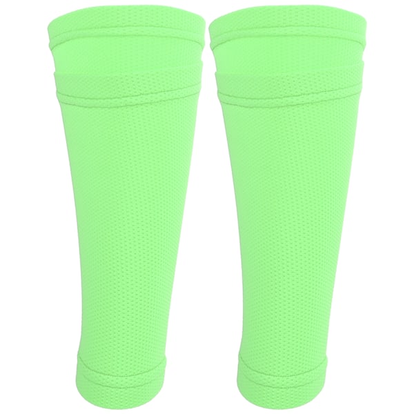 1 Par Fotbollsskyddstrumpor Dubbellager Shin Pad Sleeves för Fotbollsträning GrönVuxen / L