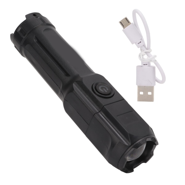 T6 ABS Stark Ljus Zoom Ficklampa USB Uppladdningsbar Utomhus Mini Multi Function Ficklampa