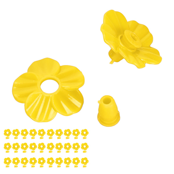 30 set kolibrimatare blommor flerfärgade unika utbytbara kolibri fågelmatare blomma tillbehör gul