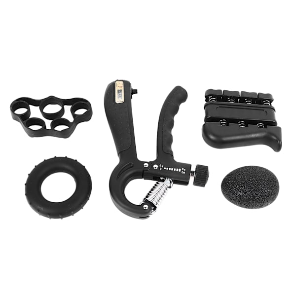 5 stk. Grip Strengthener Trainer Kit Håndtreningsball Finger Trainer Bærbar Håndgrep Treningssett for Hjemmekontor