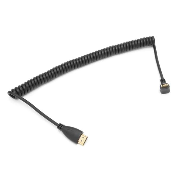 HDMI A - HDMI C -sovitinkaapeli, jousi, vasen kulma