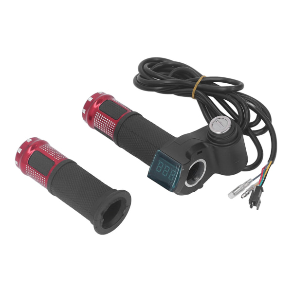 1 par 10 tums elektrisk skoter gashandtag Styre vridreglage med LCD-skärm Power Key Locker för elcykel Cykel Röd