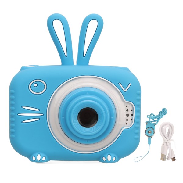 1080P Kids Digital Camera Børnekamera med 2 tommer skærm til piger Drenge Legetøjsgave H2 Blue Rabbit