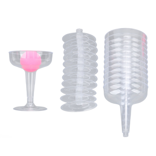 Sjovt Drikkespil til Voksne med Party Pong, 12 stk. Champagneglas i Plastik, 3 stk. Pongbolde til Hjemmet