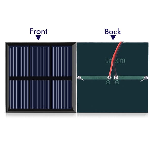 0.7W 1.5V Mini Bærbart Solcellepanel DIY Strømmodul Lader for 1.2V Batteri med Ledning 70*70MM