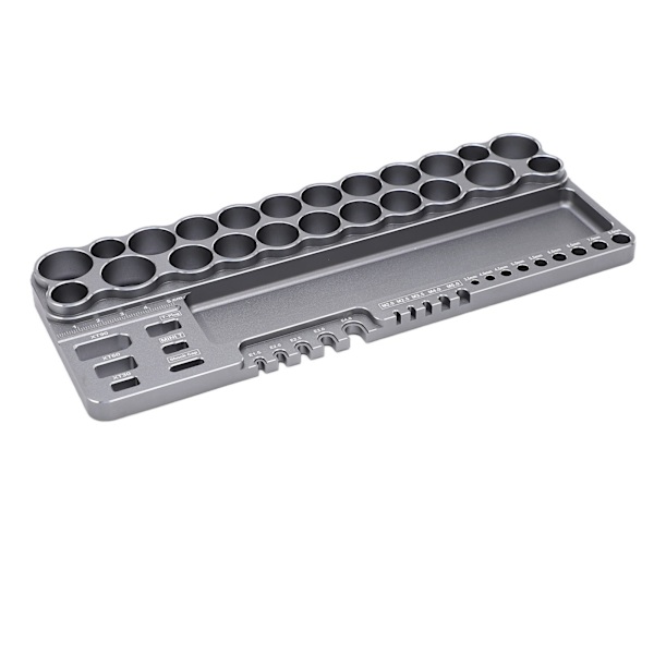RC Verktygsförvaringsställ Aluminiumlegering RC Skruvmejsel Sax Verktygssats Organizer med Fästhål Grå