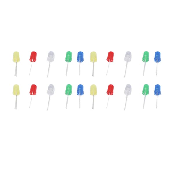 1000 stk. LED-lysdiode-sortimentssæt Pære Lampekomponenter Runde 5 farver 5 mm