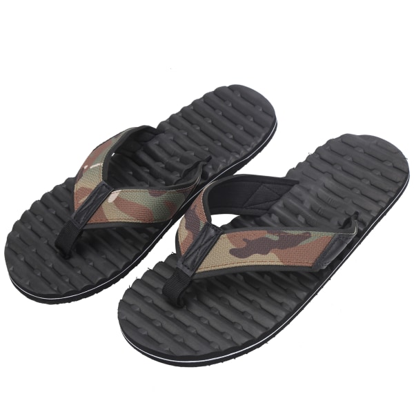 Sommar lättvikts flipflops flerlagers antisladd tofflor EVA flipflops svart botten(45 )