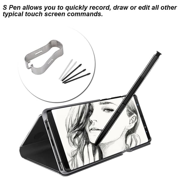 Stylus S Pen Spidser Pen Refill Værktøjssæt til Samsung Galaxy Note 8/9 Tab S3/4 (Sort)