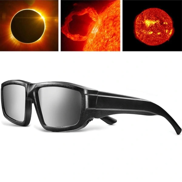 Solformørkelsesbriller, holdbare solformørkelsesbriller i plast for å se solen direkte 1 stk.