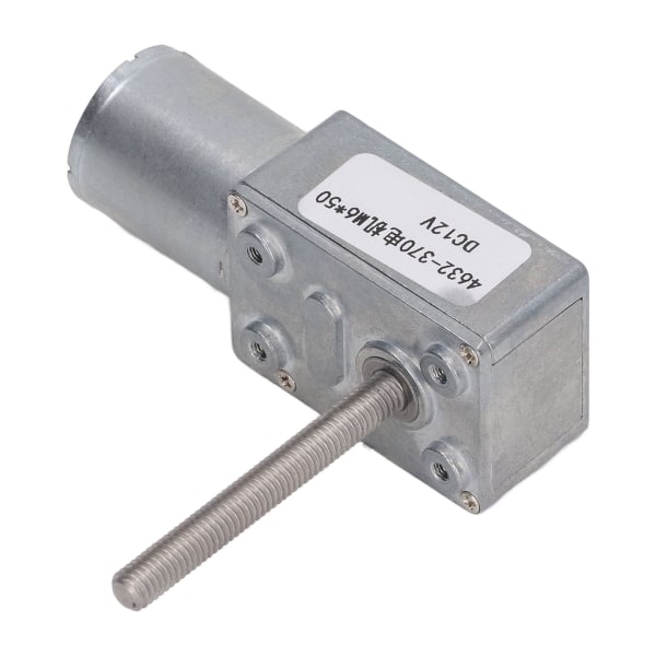 Matovaihde DC-moottori, itselukittuva, M6-pää, pyörivä akselin kierre, nopeuden alennus, DC-vaihdemoottori, DC12V, 1RPM