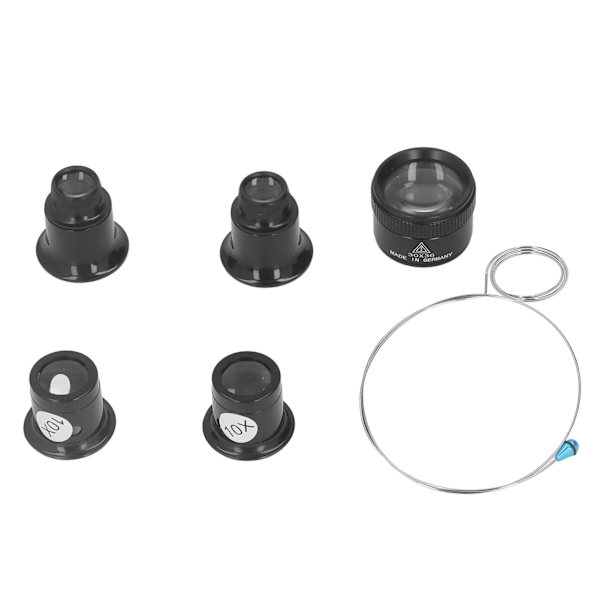 5 st monokulär förstoringsglas 10X 20X 30X 30x36mm multifunktionell lätt bärbar ögonförstoringsglas