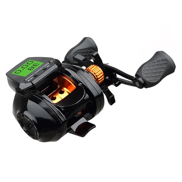 Fiskespöle med Digital Display, Dubbelbroms, Lättvikts, Explosionssäker Tråd, Baitcasting Spöle, Guld