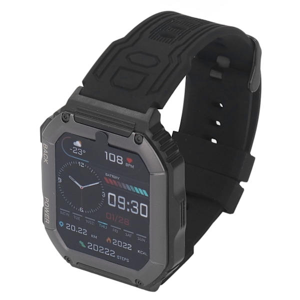 Smartwatch Vandtæt Skridttæller Smartwatch med Bluetooth Opkald Fitness Tracker Hjertefrekvens Søvnmonitor til Børn Voksne Sort