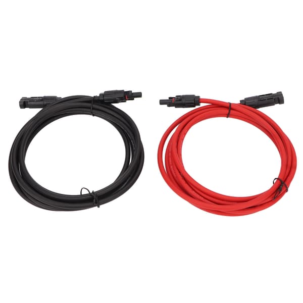 1 par solcelleforlængerkabel 6mm² PPE kobberisoleret solcellepaneladapter til RV PV-system 6m / 19.7ft