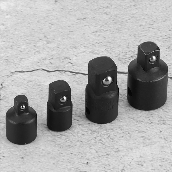 4 stk 1/4in 3/8in 1/2in Elektrisk Skiftenøkkel Hylse Adapter Konverter Krom Vanadium Stål Drive Socket Joint (Svart)